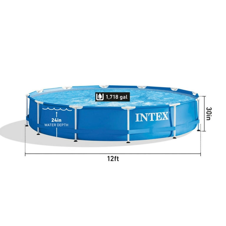 Intex 12 ft. x 30 in. Durable Prism Steel Frame Above Ground Swimming Pool  26710EH - The Home Depot