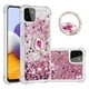 thumbnail image 1 of Funda para Samsung Galaxy A22 5G con Brillo Líquido Flotante, Purpurina, Parachoques y Anillo Giratorio Soporte, 1 of 5