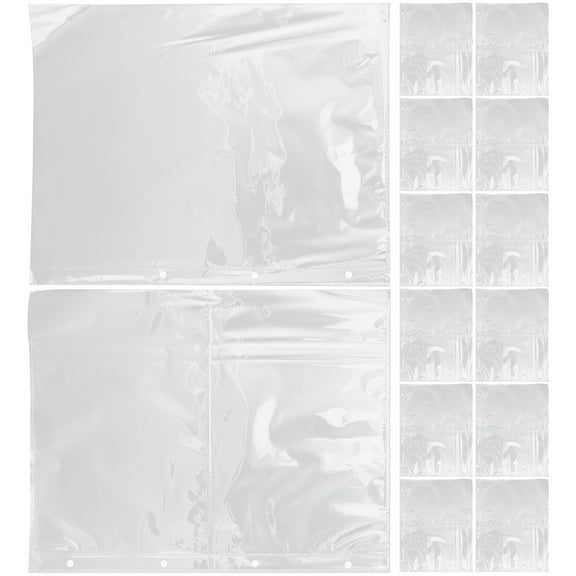 HONMEET 50Pcs Stable Transparent Collection Album Pages with Inserted Postcard Pockets