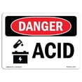 thumbnail image 1 of SignMission OS-DS-A-1218-L-1017 12 x 18 in. OSHA Danger Sign - Acid, 1 of 1