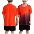 thumbnail image 2 of Curenmufel Active Boys Short Sets - 2 Piece Performance Crewneck Short Sleeve T-Shirt and Shorts Boys Athletic Sets 5-15 Years (Orange,9-10 Years), 2 of 9