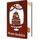 thumbnail image 1 of Tarjeta de felicitación de feliz cumpleaños en madera MDF con diseño de pastel de cumpleaños hueco y palabras. Tarjeta de regalo de cumpleaños escrita a mano en marrón rojizo con sobre., 1 of 6