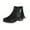 Black, variant on Fesfesfes Women's Boots Comfortable Retro Tassel Side Zipper Low Heeled Round Toe 6.5(38)