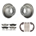 thumbnail image 1 of Transit Auto Rear Disc Coated Rotors Semi-Metallic Pads and Parking Brake Shoes Kit for Car Dodge Ram 1500 3500 2500 KGS-103058, 1 of 11