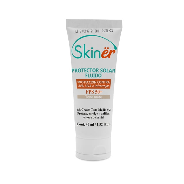 Protector solar con maquillaje Tono # 3 Skinër Blíster con Tubo dosificador
