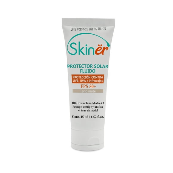 Protector solar con maquillaje Tono # 3 Skinër Blíster con Tubo dosificador