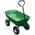 thumbnail image 2 of Historyli Garden Wheelbarrow Cart, Utility Cart with Four Wheels & Built-in Stand for Yard, Green, 2 of 5