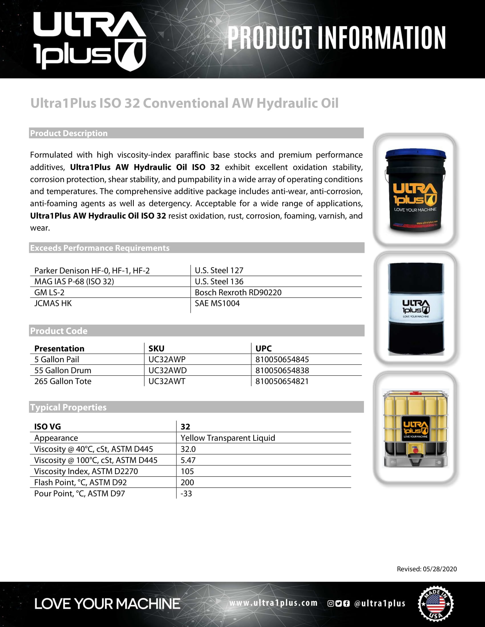 Ultra1Plus ISO 32 AW Hydraulic Oil