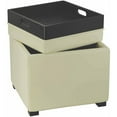 thumbnail image 2 of SAFAVIEH Bobbi Modern Glam Single Upholstered Tray Storage Ottoman, Off-White, 2 of 2