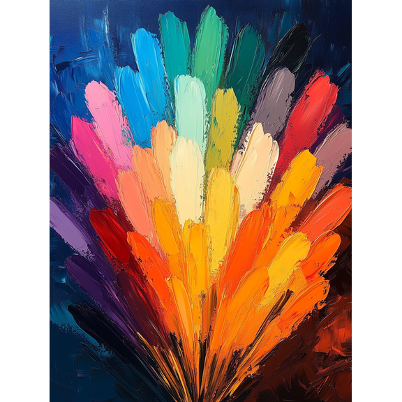 Rainbow Burst Abstract Canvas Painting,Suitable for Living Room, Bedroom, Office, Hallway, and Dining Room Decoration.