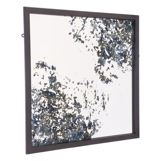 Modern Contemporary Decorative Square Accent Wall Mirror Antique Style Blue Steel Metal Walmart Com