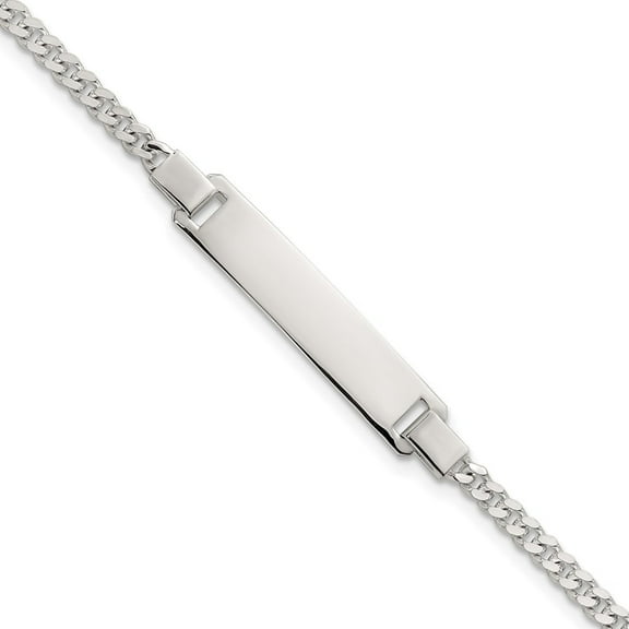 Sterling Silver Polished Curb Link Childrens 6.25 Inch ID Bracelet