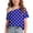 Dark Blue, variant on Chiccall Big Girls Off Shoulder Tee Tops Trendy Oversized Dots Aesthetic Clean Short Sleeve T Shirt Fashion Pullover Preppy Going Out Wear Cute Tops for Kids