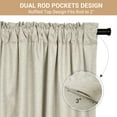 thumbnail image 6 of 100% Blackout Curtains, Linen Textured Blackout Curtains No Light, Rod Pocket Black Out Curtains & Drapes for Living Room Bedroom-Set of 2 Panels (50" X 63", New Natural), 6 of 8