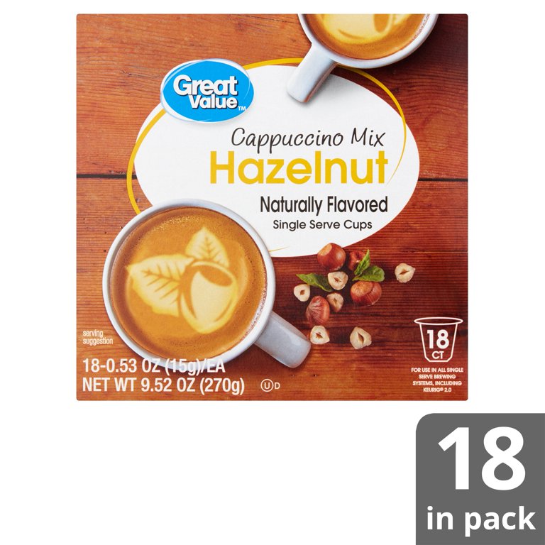 Great Value Hazelnut Cappuccino, 18 Count - Walmart.com