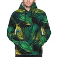 thumbnail image 4 of KLL Peacock Feathers2 Print Mens Hoodie Long Sleeve Casual Pullover Hooded Sweatshirt Fashion Drawstring Hoodies with Pocket-Medium, 4 of 6