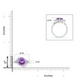 thumbnail image 4 of ANGARA Natural Round 1.7 ct Amethyst and Diamond Three Stone Bypass Ring in 14K White Gold for Women (Size-8mm) | February Birthstone, Anniversary, Jewelry Gift for Women | Natural Amethyst Ring, 4 of 9