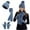 A-Blue, variant on Winter Beanie Hat Scarf Gloves Set for Men Women, Fleece Lined Thermal Elastic Beanie Long Scarf Neck Warmer Touchscreen Gloves 3 in 1 Thermal Set Winter Cold Weather Gifts