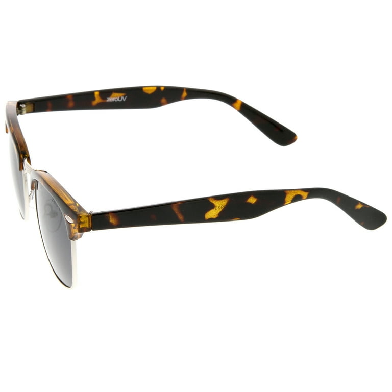 zeroUV Polarized Lens Classic Half Frame Horn Rimmed Sunglasses