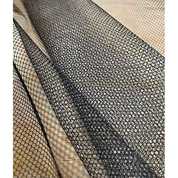 Decorative silk Inc. Petticoat Hard Net Fabric Stiff Tulle Mesh Can-Can Net Wrap-Around Mesh(1 Yard, Black)