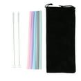 thumbnail image 2 of Yuangui 8pcs/Set Reusable Silicone Straws Eco-friendly Drinking Straw for Party Restaurant Bar (Straight Straws) (5 Straws+2 Brushes+1 Bag), 2 of 11