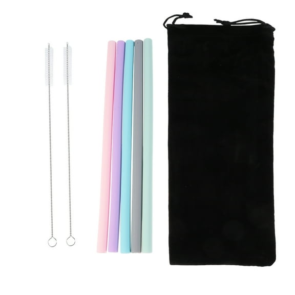 ELAYARD 8pcs Set Creative Silicone Straws Assorted Colors for Eco Friendly Users