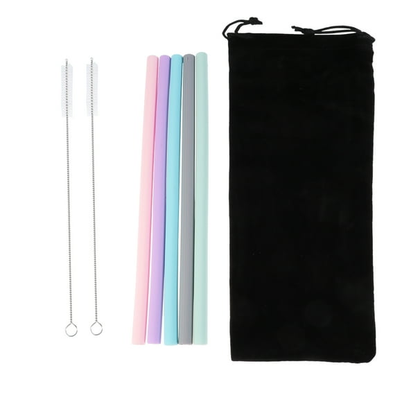 Phenofice 8Ud Reusables De Silicona Con Cepillo Y Bolsa Para Uso En Bebidas Variadas