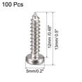 thumbnail image 2 of Tornillos autorroscantes de cabeza plana con cabeza cruzada de 2.9 mm x 13 mm, tono plateado, 100 piezas, 2 of 3