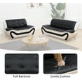 thumbnail image 2 of Caberryne Leather Sectional Couch for Living Room Furniture Sets, Leather Sofa and Loveseat Set with Button Tufted Design for Living Room/Office/Bedroom/Apartment(Black and White), 2 of 5