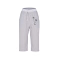 thumbnail image 5 of cfhntfmh Lounge Pants for Women Fashion Print High Waist Capri Pants Color Block Summer Comfy Cropped Pants, 5 of 5