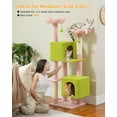 thumbnail image 5 of Flower Cat Tree, 52.4" Cute Cat Tower for Indoor Cats with 2 Flower Padded Perches, 2 Condos & 2 Scratching Posts, Pink, 5 of 15