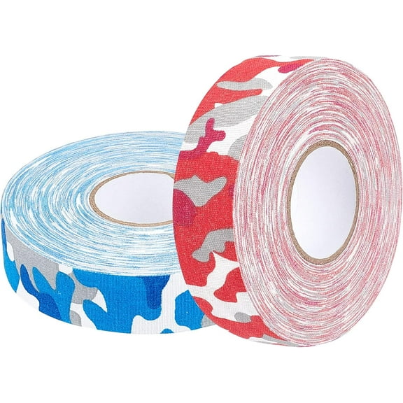 2 Styles 27 Yards Hockey Stick Tape Camo Grip Tape Ice Hockey StickTape Badminton Handle Tape Self-Adhesive Tape for Hockey Squash Racket Bike Grip Handlebar Tape Cover（Camouflage Colorful