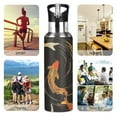 thumbnail image 7 of Yayeee 33oz Insulated Water Bottle Double Wall Stainless Steel with Flip Straw Lid, Black Fish Pattern, 7 of 7