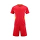 thumbnail image 2 of Conjuntos de blusas y camisas de manga corta con cuello en V. Conjunto de traje de fútbol de color sólido para niños para juegos deportivos universitarios, partidos de rendimiento, uniformes de entren, 2 of 5