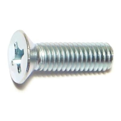 

6mm-1.0 x 20mm Zinc Plated Class 4.8 Steel Coarse Thread Phillips Flat Head Machine Screws