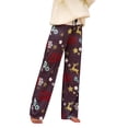 thumbnail image 1 of Women's Christmas Pajama Trousers Cartoon Print Wide Leg Pants, 1 of 9