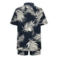 thumbnail image 6 of Stamozd Hawaiian Short Sets for Women Summer Short Sleeve Travel Clothes Women Vacation Beach Outfits Cardigan Shirt and Shorts Set Black XXL, 6 of 7