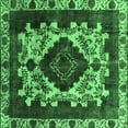 thumbnail image 1 of Ahgly Company Machine Washable Indoor Square Oriental Emerald Green Industrial Area Rugs, 7' Square, 1 of 4