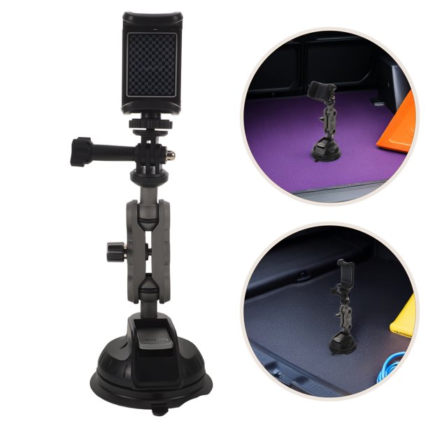 ADDHAT Soporte Con Para Cámara Y Teléfono Para Auto Material Plástico Negro Duradero