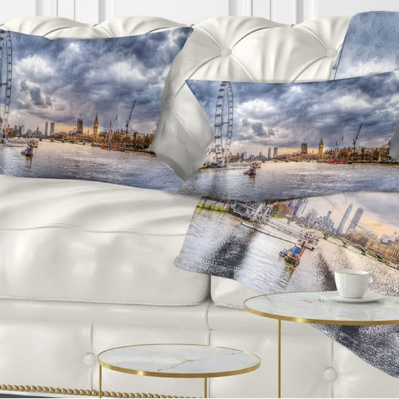 Designart 12" x 20" Multi-color Polyester Throw Pillow