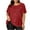 Wine, variant on Antinious Summer Tops for Women Trendy,Sweatshirt for Women,Ladies Solid Crewneck Button-down Short Sleeve Casual Top,Wine,XXXL