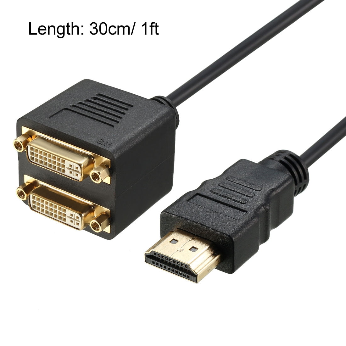 HDMI to DVI Splitter Cable 1 Male to 2 Female 24+5 Dual Link Y Video