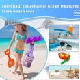 thumbnail image 3 of Kids Seashell Mesh Bag Beach Toys Cylinder Shell Bag Seashell Collecting Bag with Zippers and Adjustable Strap for Kids, 3 of 5