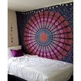 thumbnail image 2 of Colcha de pared hippie con diseño psicodélico indio bohemio de 200 x 150 cm con diseño de mandala hippie, 2 of 5