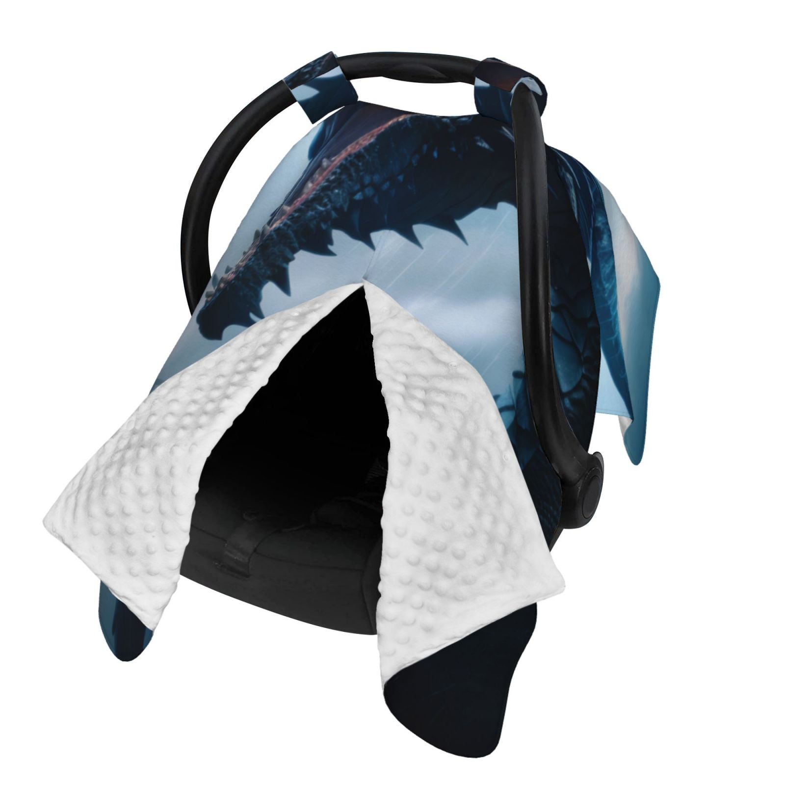 Naloa Blue Thunder Storm Dragon Baby Car Seat Cover, Breathable Baby Carrier Cover, Multiuse Baby Carrier Cover & Nursing Breastfeeding Cover