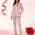 thumbnail image 2 of Diufon Women's Pajama Sets Button Down Long Sleeve Shirts and Pants Cute Graphic Printed 2 Piece Sleepwear, 2 of 7