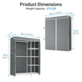 thumbnail image 7 of VIPEK V7C Heavy Duty Garment Rack with Cover, 670LB Capacity Portable Closet with Shelves, 5-Tier Metal Wardrobe Storage System, White Frame & Grey Polyester Cover, 7 of 7