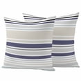 thumbnail image 6 of Beige Stripe Outdoor Pillow Covers 18x18 Inch Throw Pillow Covers Set of 2 Waterproof Decorative Pillow Cases Modern Abstract Art Navy Blue Striped Rustic Cushion Covers for Patio Furniture Garden, 6 of 8