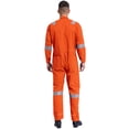 thumbnail image 4 of inhzoy Men's Long Sleeve Work Coveralls Jumpsuits Mechanic Uniform Lightweight Reflective Safety Workwear Orange 6XL/200, 4 of 7