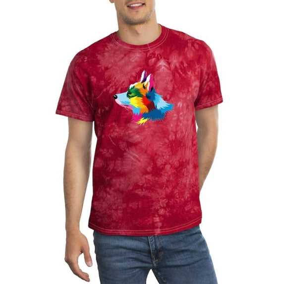 Multicolored Corgi Portrait Tie Dye Crystal Men -Image by Shutterstock, Male Small